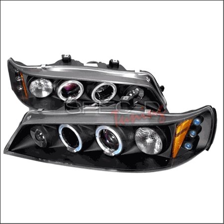 OVERTIME Halo LED Projector Headlight for 94 to 97 Honda Accord, Black - 10 x 21 x 26 in. OV1622849